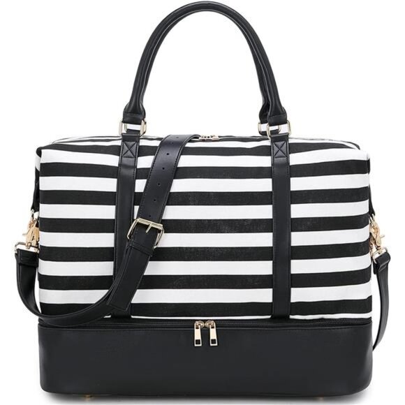 Womens Travel Weekender Bag Canvas Carry on Overnight Tote Luggage Duffel Bags - Picture 1 of 7